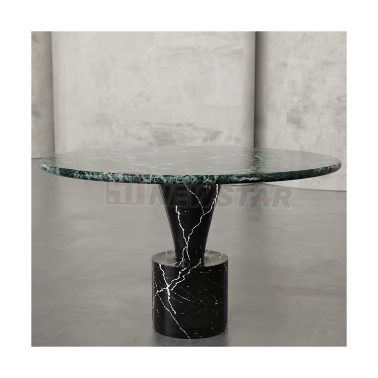 Newstar Stone Furniture Modern Marble Table  Calacatta Viola White Travertine Full Dining Room Chairs Dining Round Marble Table