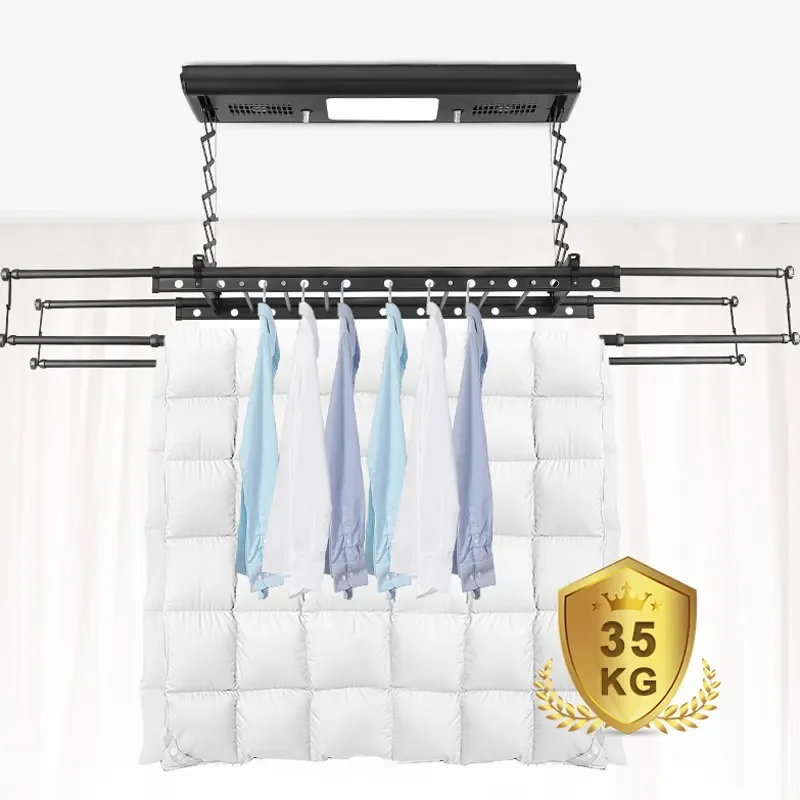 smart laundry remote control electric automatic lifting ceiling mounted laundry air dryer hanger clothes drying rack