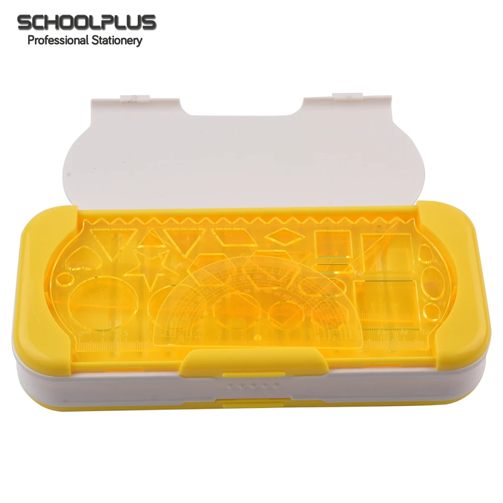 Factory Price novelty school pencil case stationery with rule set for kids
