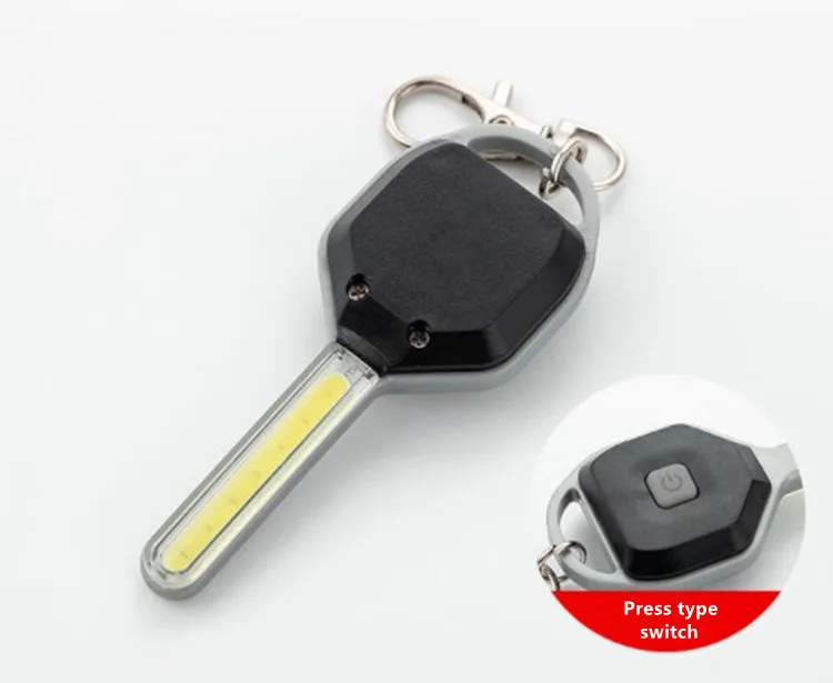 Huaqin Wholesale LOW MOQ 3W Cheap Mini Portable Key Chain Light COB LED Keychain Flashlight With Key buckle