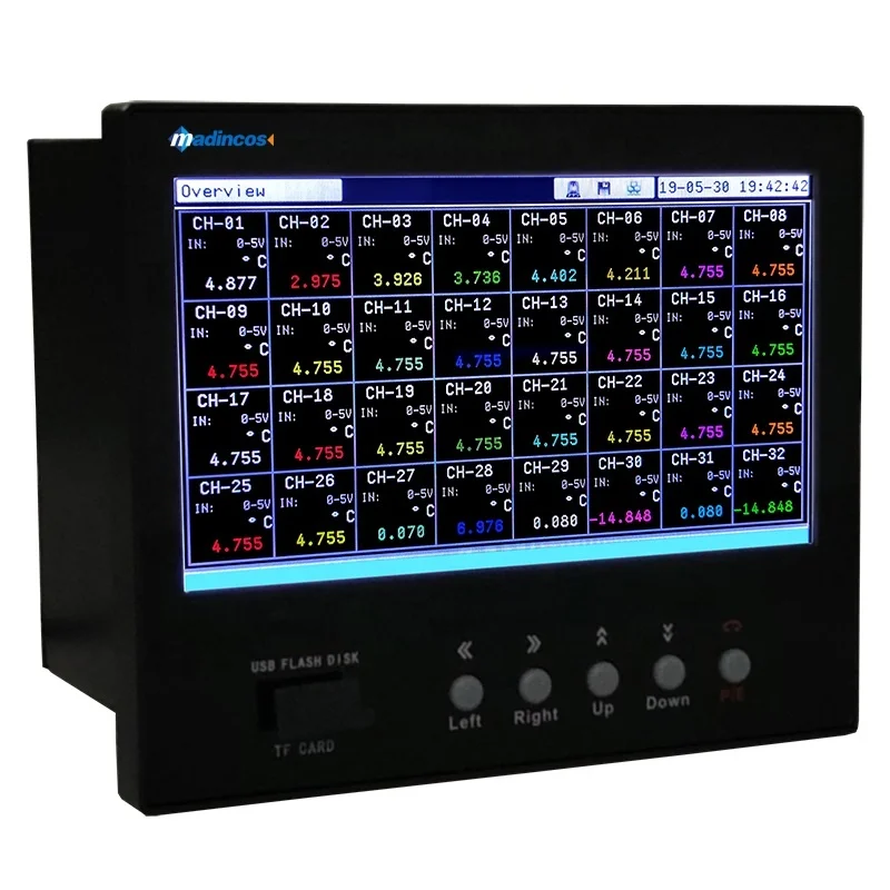 MPR5000S:Industrial Universal Digital 16/32Multi Channel Color Paperless Temperature  Chart Recorder with USB+RS485