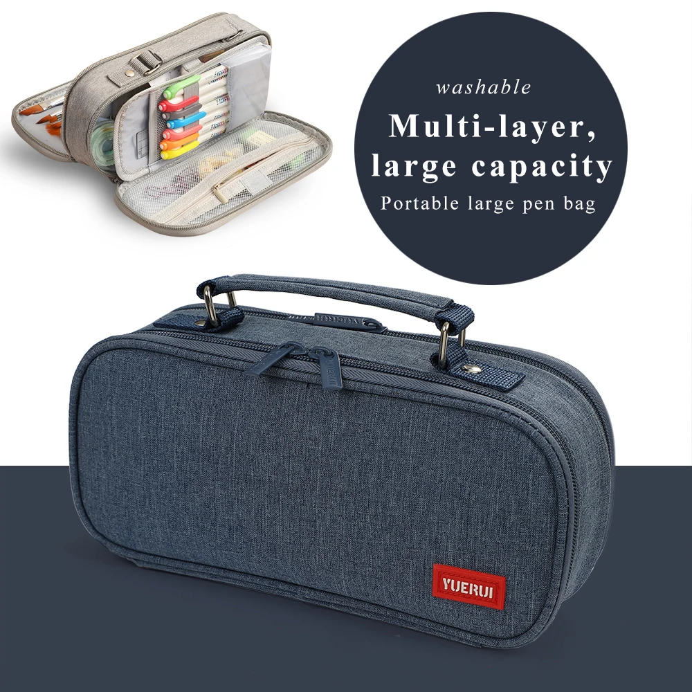 yiwu wholesale Multilayer Pencil Cases Canvas Pencil Case Kawaii Large Capacity Big  School Supplies for Students Storage bag