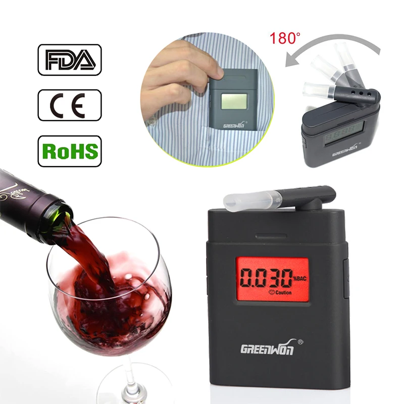 Best Selling Chinese producer Accurate Digital LCD Backlit Display Audible Alcohol Breathalyser AT-838