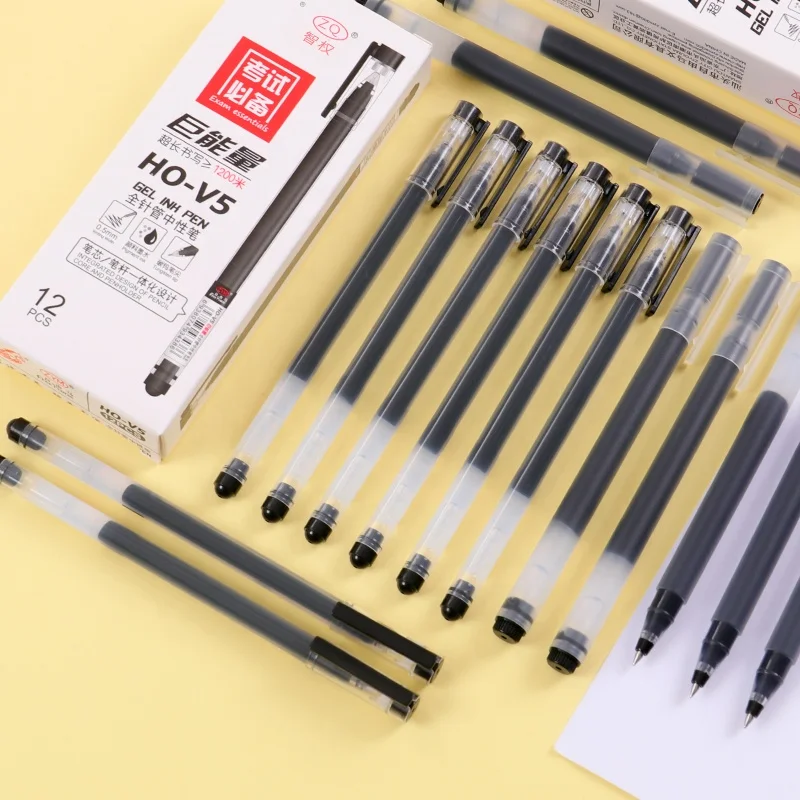 Pens Wholesale Set 0.5Mm Black Custom Ink Logo Oil Neutral School Blue Signature Best Writing Comfortable Gel Pen Manufacturer