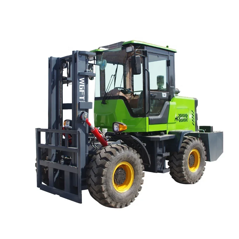 WGFT Discount Diesel Forklift Truck Cheap Non-Slip Off-road Tire 3-6 Ton All Rough Terrain Off-road Fork Lift Forklift