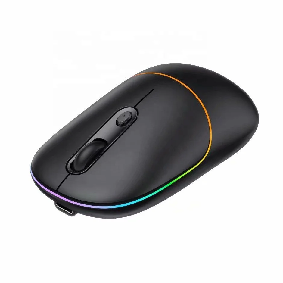 QIYU Hot Sale RGB Lighting 1600DPI Rechargeable Bluetooth Mouse 2.4g Optical Wireless Gaming Mouse