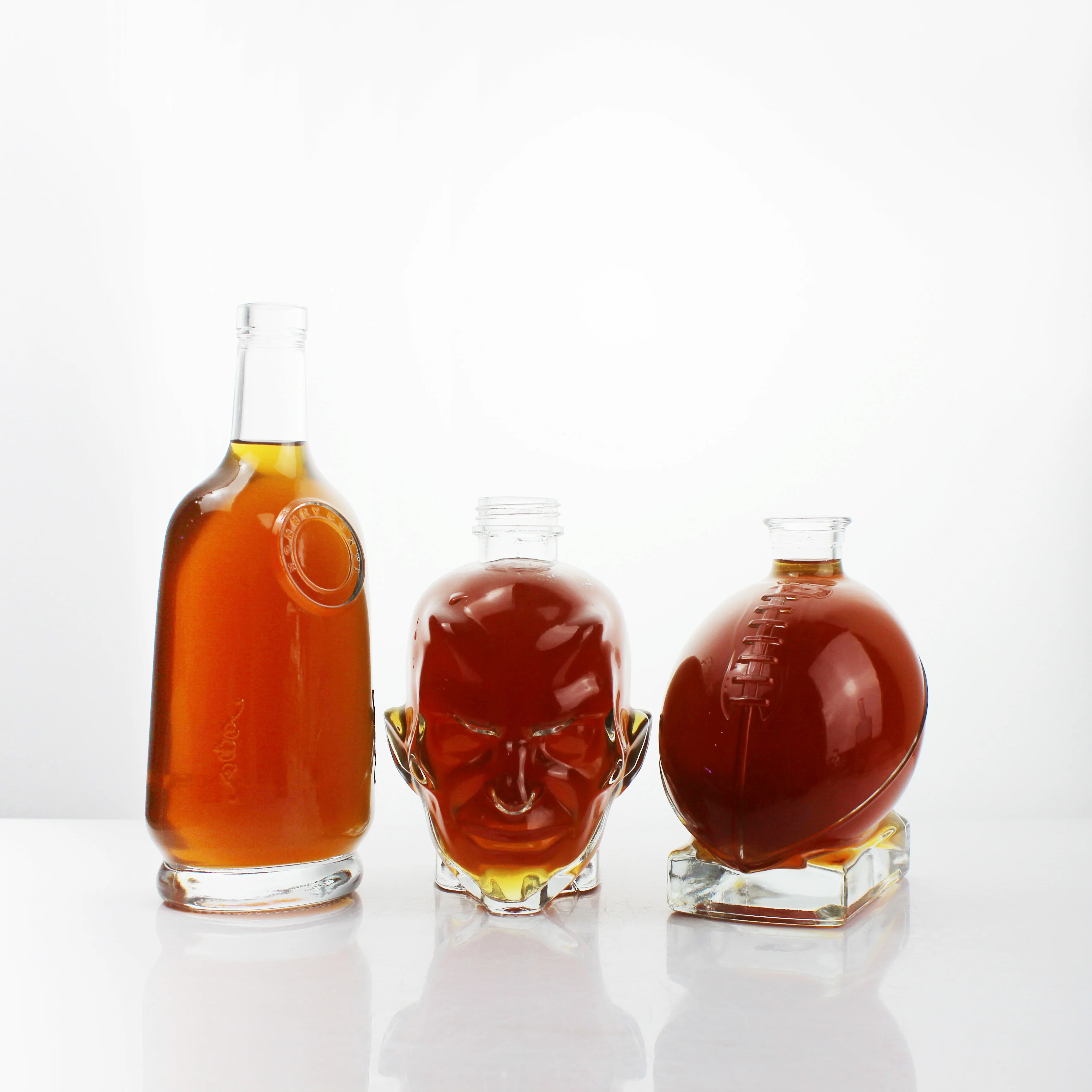 wholesale 500ml 700ml 750ml 1 liter round bottles glass empty gin vodka whiskey glass liquor bottle gin glass bottle with lid