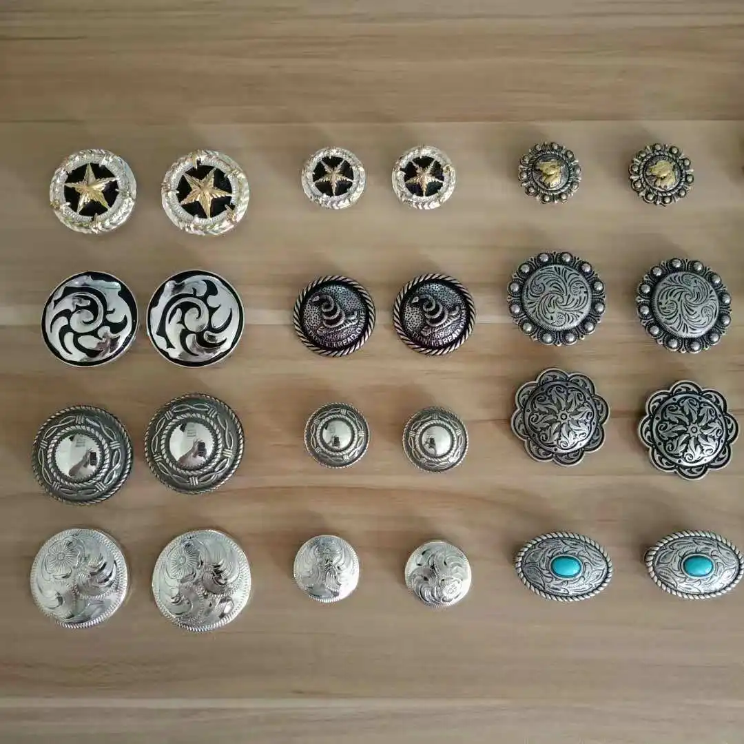 
antique copper round sunflower conchos 1.5