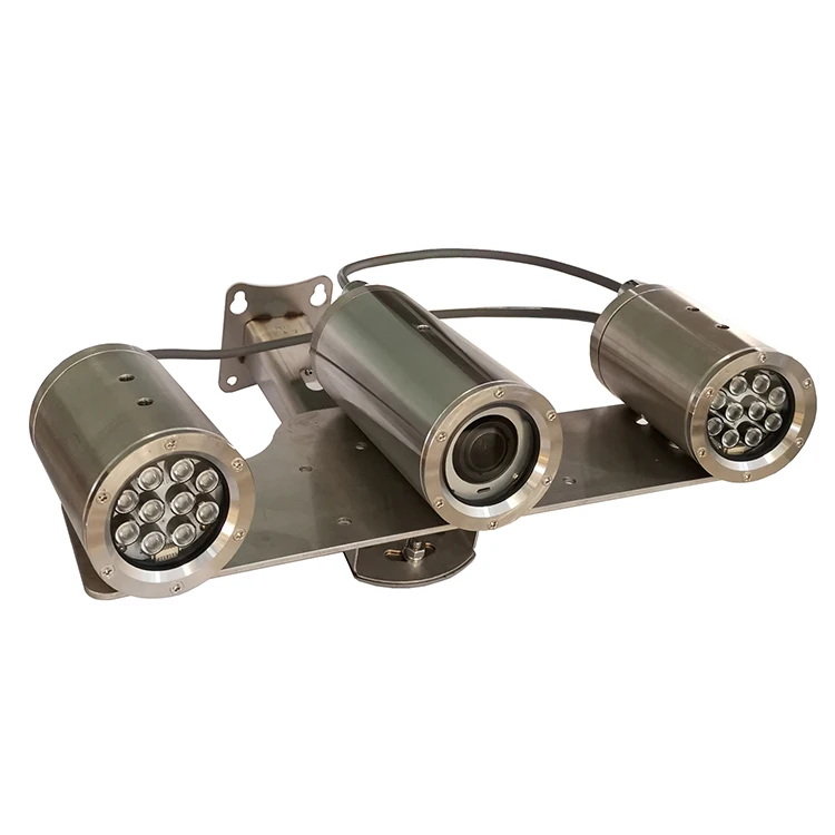 Underwater three-tube lighting camera electric focusing lens IP68 underwater industrial camera light free adjustment