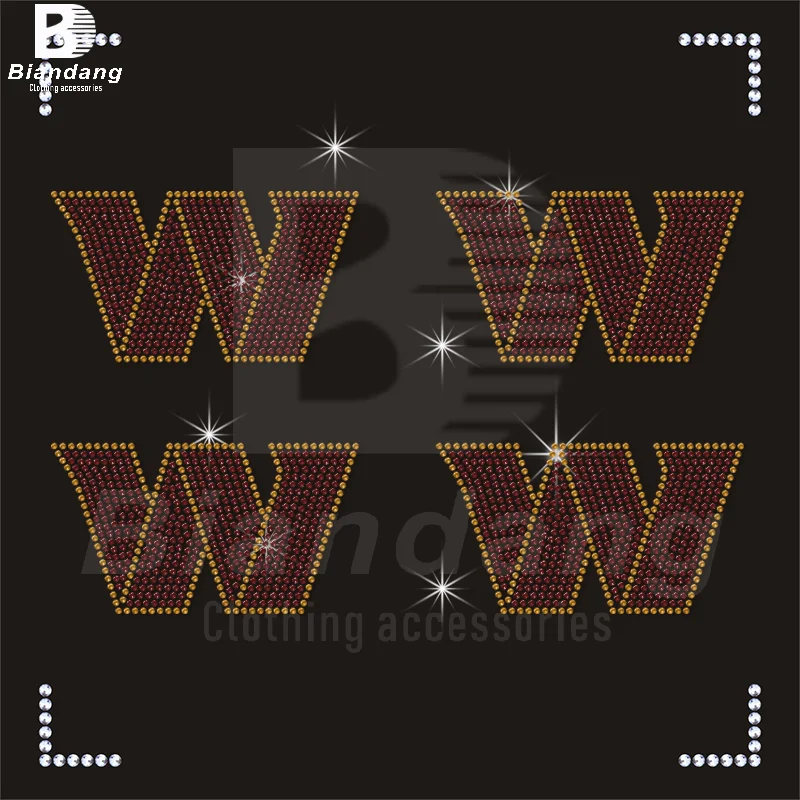 Washington Commanders Wholesale Hot Fix Rhinestone Transfer Bling NFL Football Team Logo Motif for T shirt