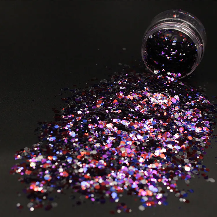 Wholesale Solvent Resistance Holographic Orange Black Mix Color Halloween Glitter in Bulk