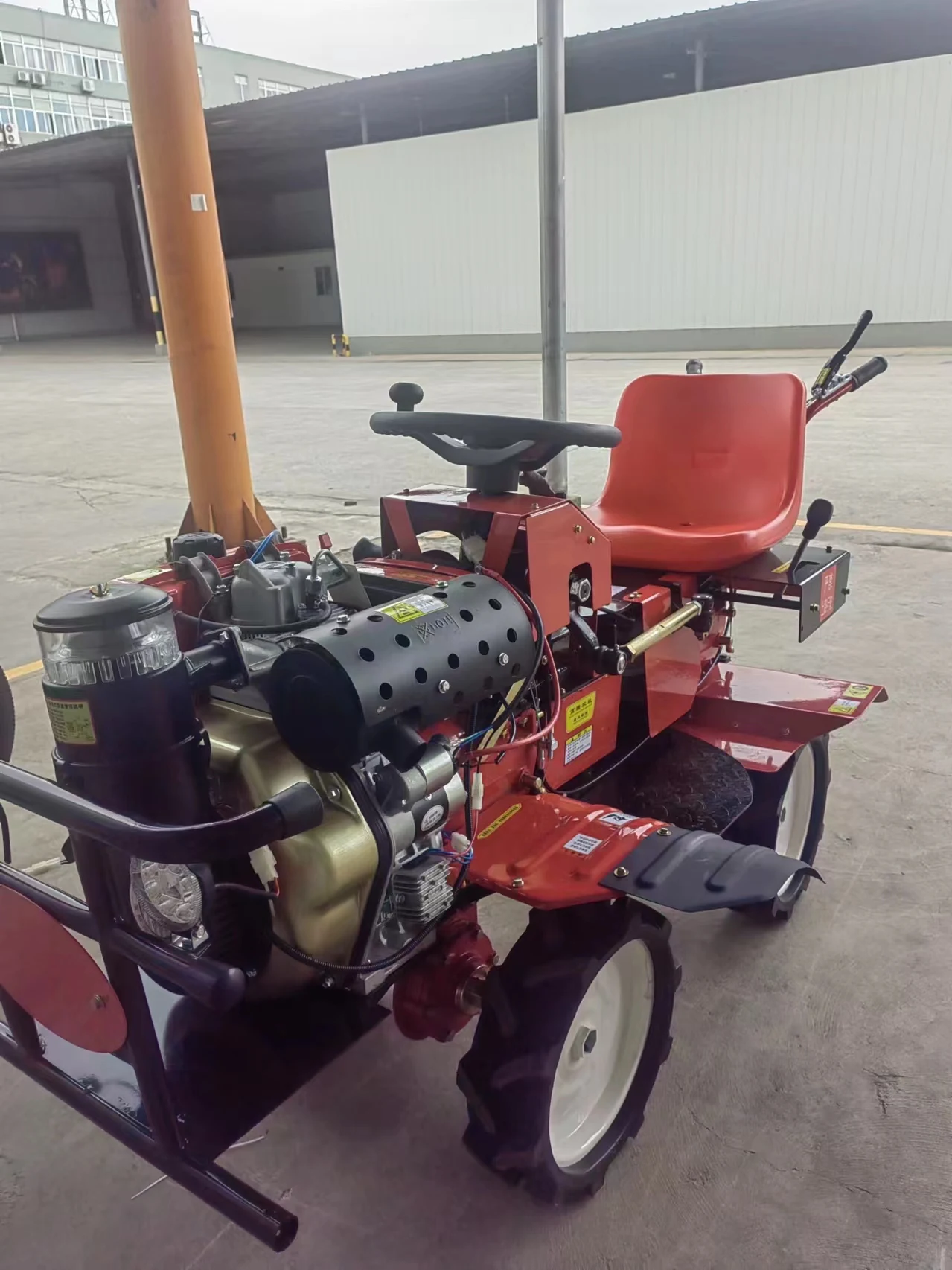 Agricultural four-wheel drive ride-type micro tiller household small plough rotary tiller diesel seat car micro tiller