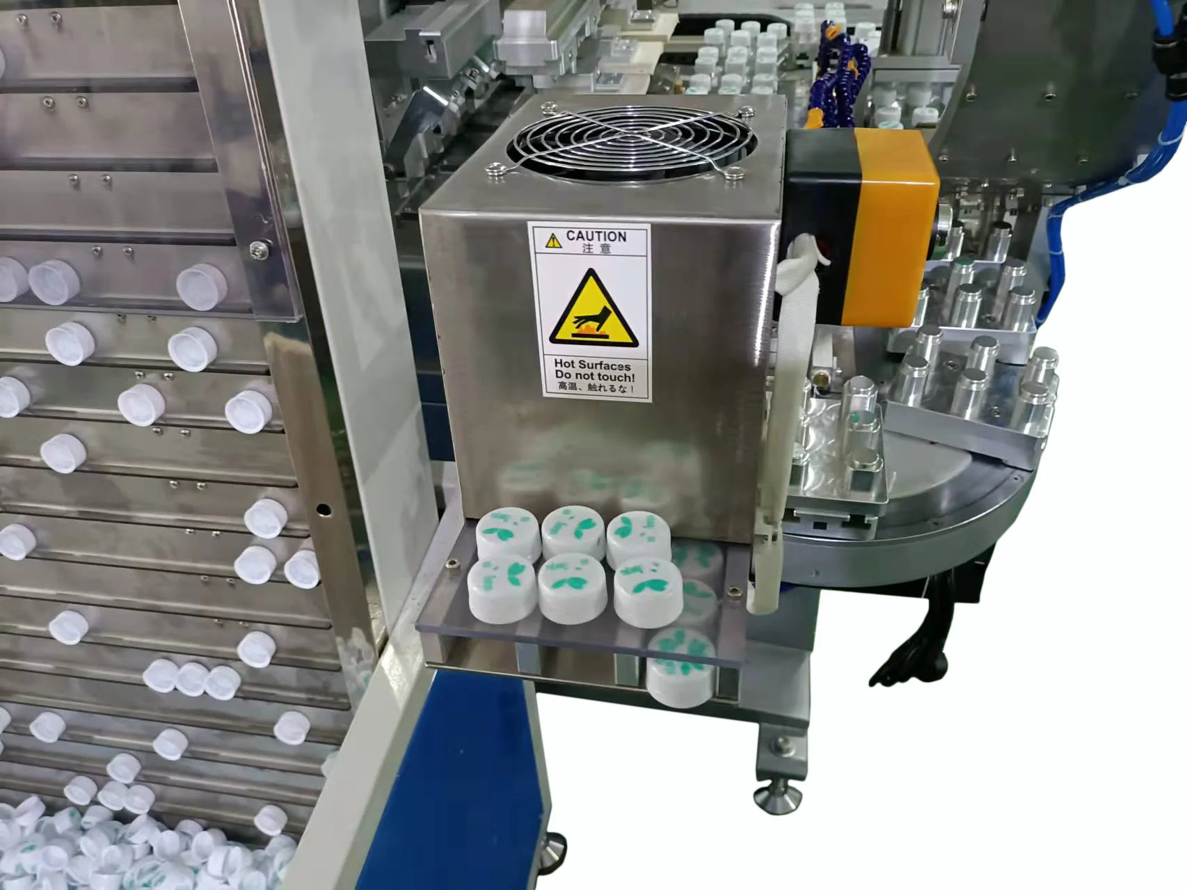 Customizable Automatic Plastic Beverage Cosmetic Bottle Cap Lid Pad Printer Machine with PLC Control