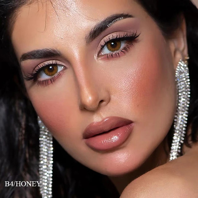Смеси BeautyTone бирюзовый чехол темно-коричневые глаза естественный вид мягкие линзы оптовая продажа смешанные цвета цветные контакты