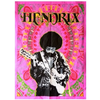 Wall Hanging Tapestry Beautiful Multiple Color Handmade Small Poster Jimi Hendrix Guitar Cotton