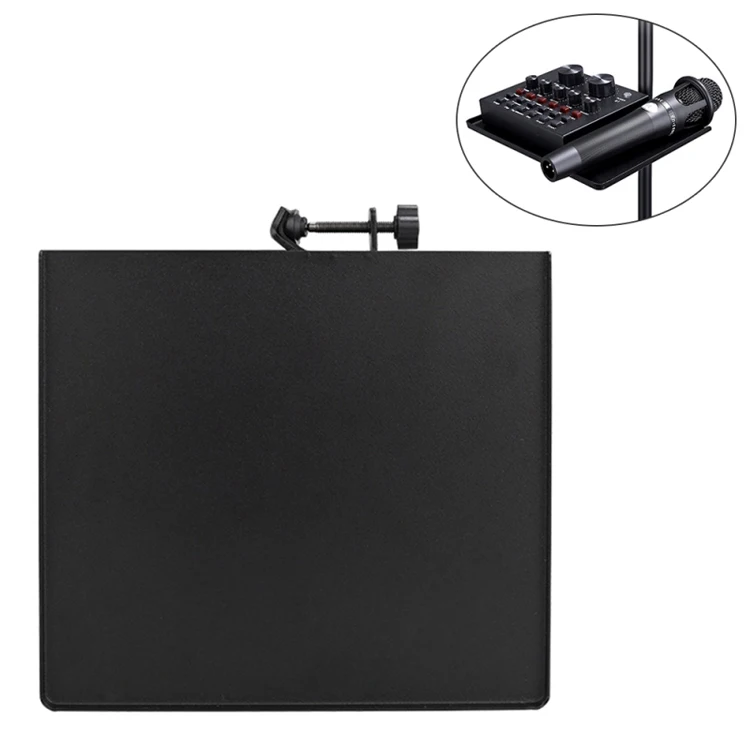  Universal Sound Card Tray Live Broadcast Microphone Mic Rack Stand Phone Clip Holder Black Music