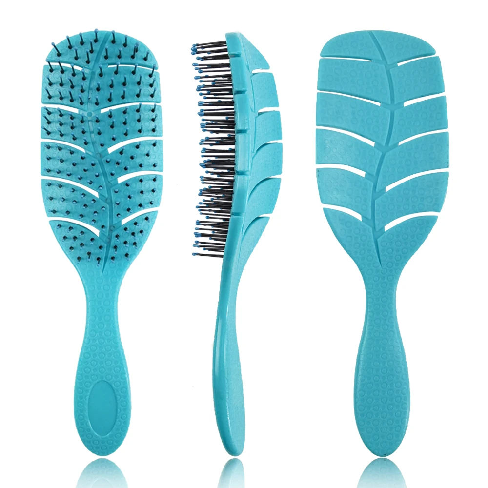 Custom Logo Top Quality Wholesale Matte White Black Luxury Hackle Real Hair Loop Extensions Paddle Cushion Bristle Hair Brush