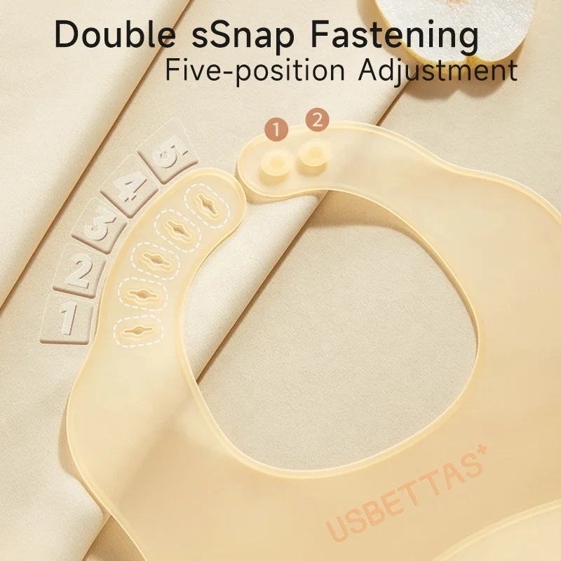 Laser Logo BPA Free Reusable Silicone Baby Bibs Waterproof Adjustable Button Toddler Dinnerware Tableware Bibs for Kids