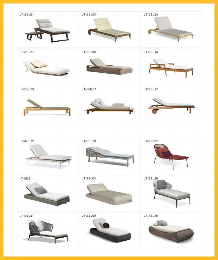 Factory Direct Sale Rattan Outdoor Furniture Recling Chair Lounge Simple Sun Lounger