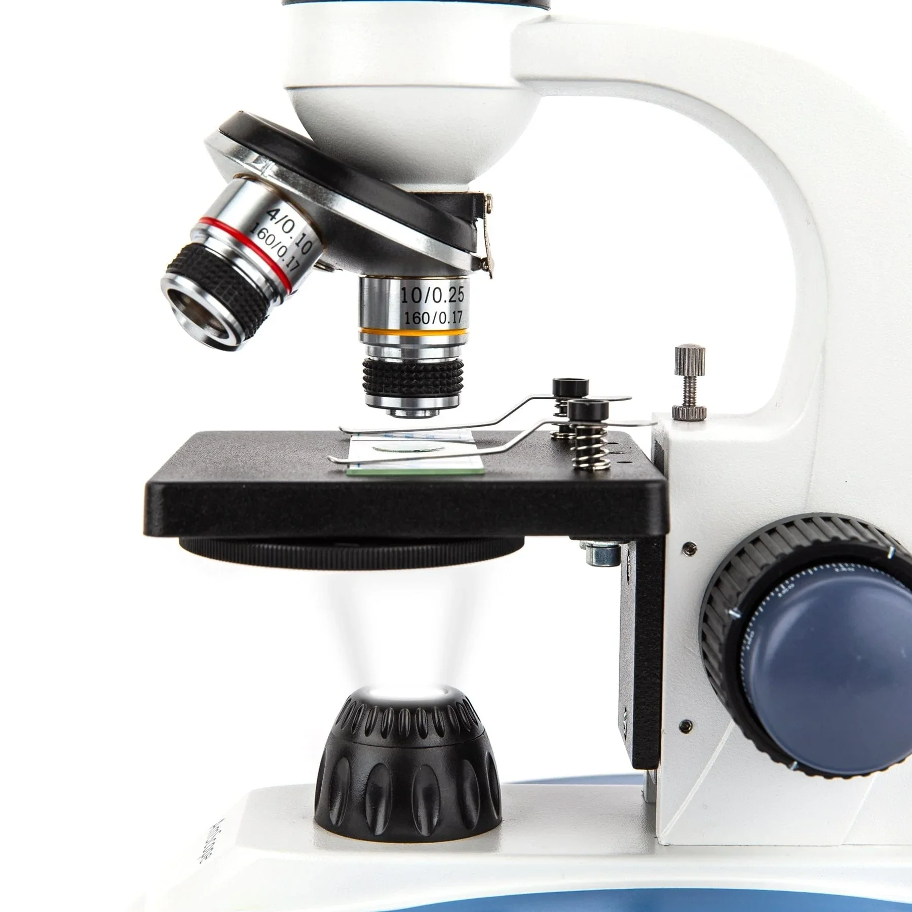AmScope 40X-1000X Cordless LED Student Microscope with Metal Frame, Glass Lenses and Coarse & Fine Focus