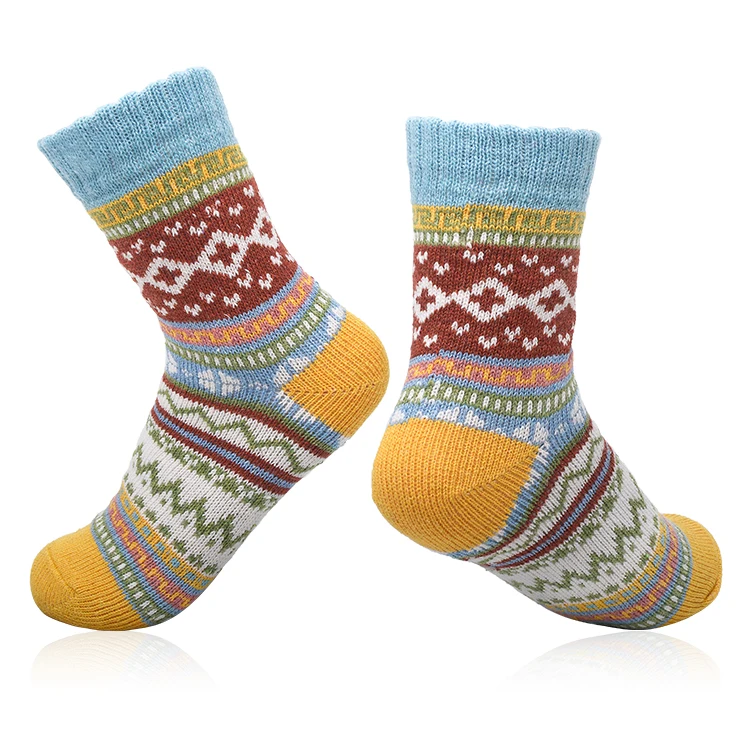 Wholesale Warm Thick Knit Cozy Winter Socks Wool Socks Casual Vintage Socks for Women