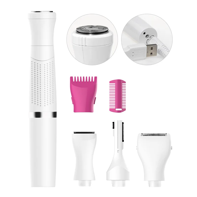 Verified Supplier 4 In 1 Facial Mini Waterproof Women Electric Armpit Hair Remover