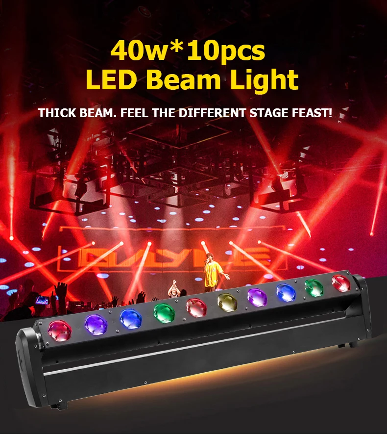 Лидер продаж светодиодный прожектор luces pixel dj сценическое освещение оборудование dmx 40 Вт * 10 шт. rgbw с заточенным лучом Подвижная