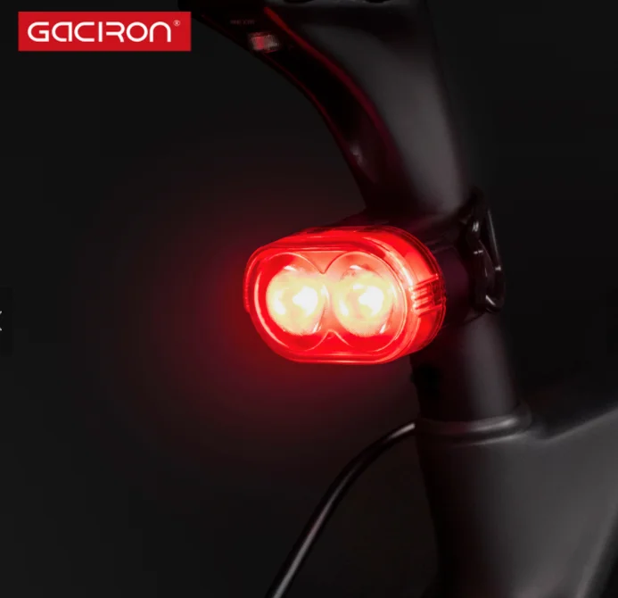  W09-B Gaciron 60 Люмен USB перезаряжаемая светодиодная Водонепроницаемая велосипедная задняя фара Велосипедный тормозной