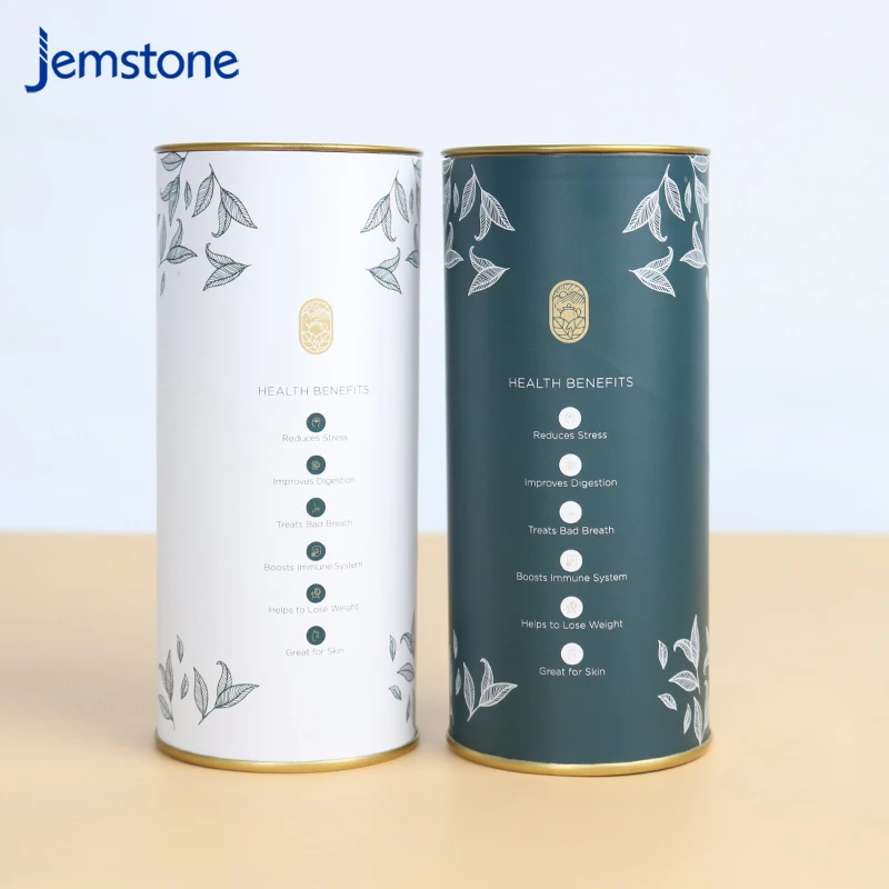 ECO-friendly Cylinder Cardboard Powder Container Tea Coffee Bean Oats Kraft Paper Tube For Food Grade Paper Packaging