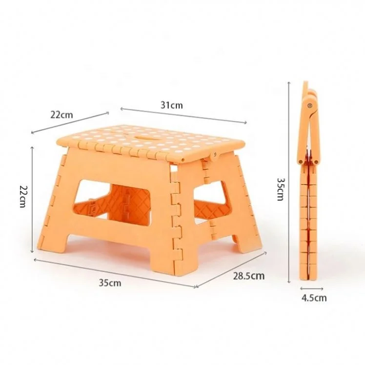 
13inch height non-slip fashion portable small plastic folding child step stool 