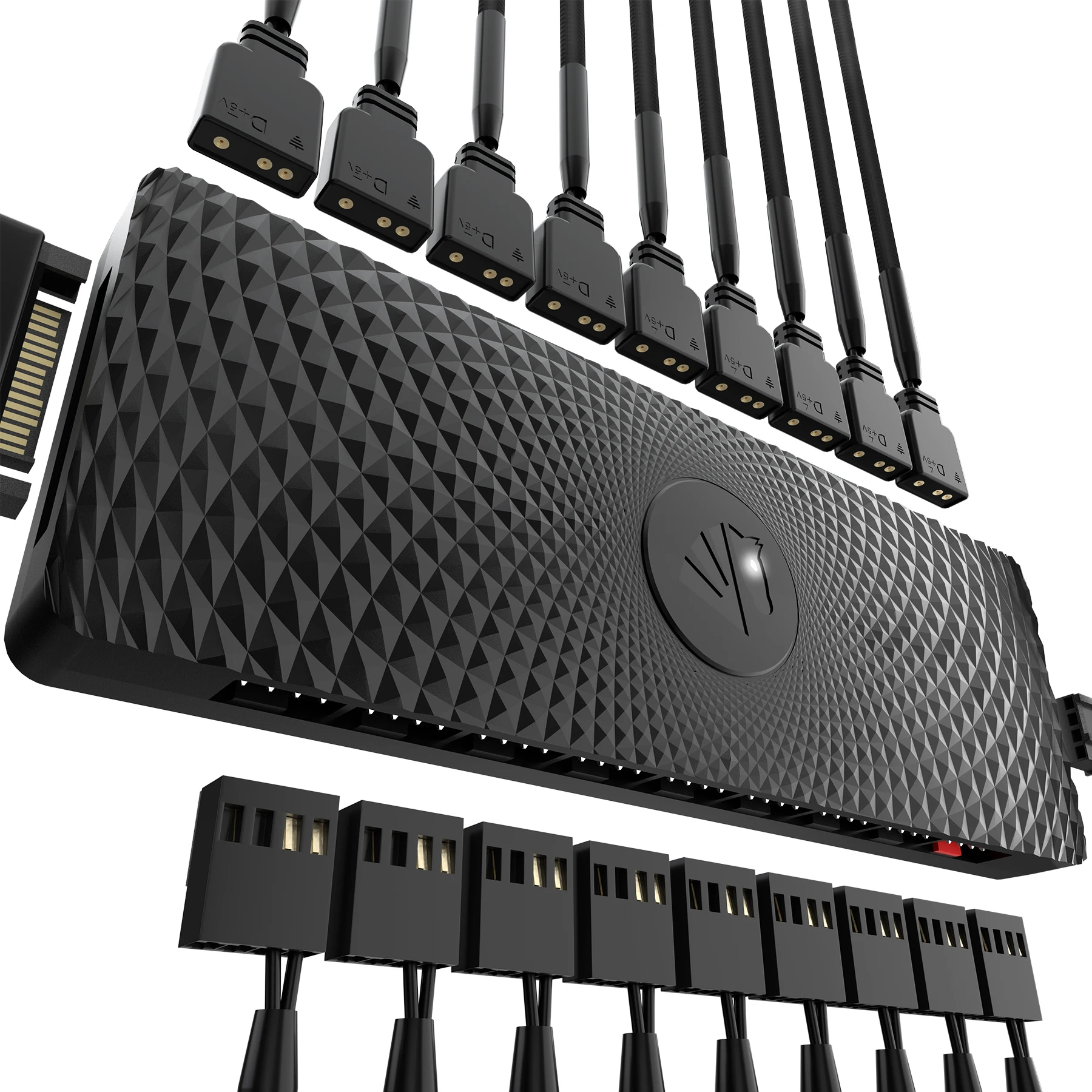 Manufacturer Small MOQ Multifunctional Asiahorse DIY VE-HUB  ARGB PWM 2Pin 3Pin 6Pin AURA SATA  Hub For Chassis wire management