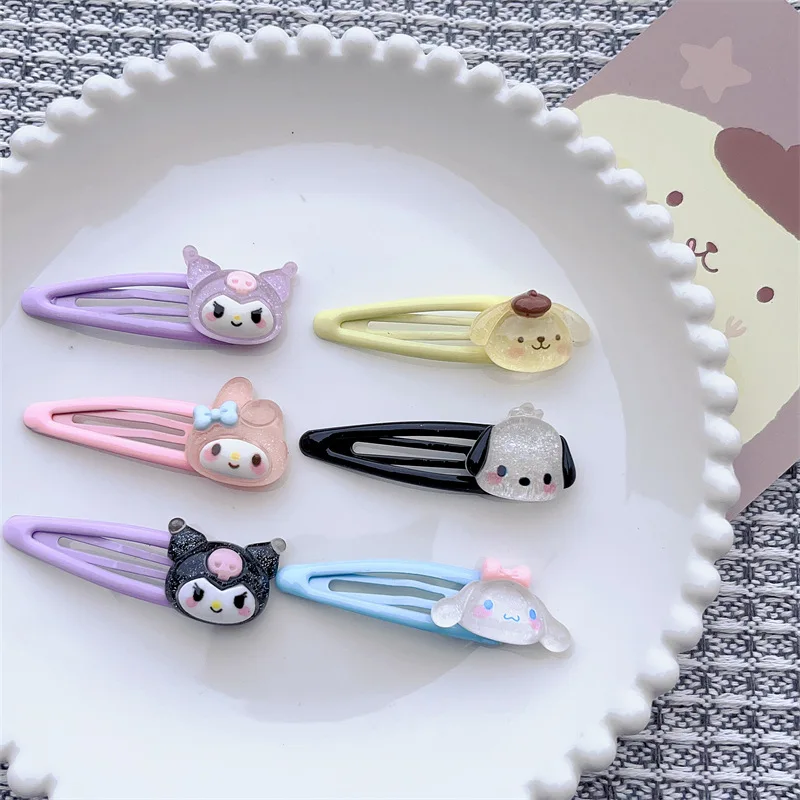 New Style Cute Sanrio BB Hairpins Rabbit Puppy Resin Hair Clips For Girls