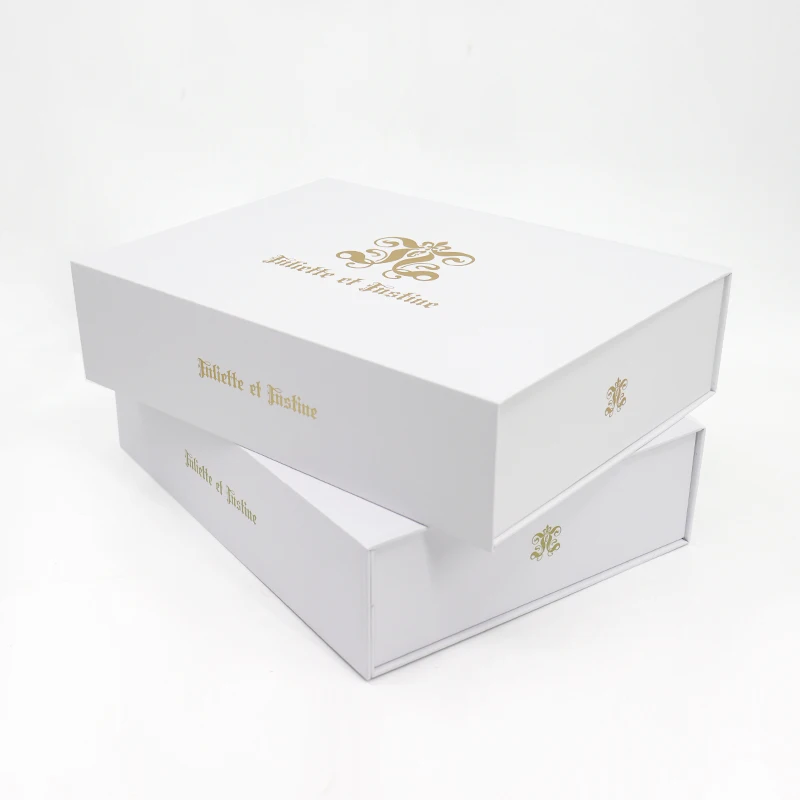Luxury Black Folding Magnetic Box OEM Custom Logo Baffle Support Rigid Cardboard Paper Box Gift Box For Clothes Cosmetic Packing