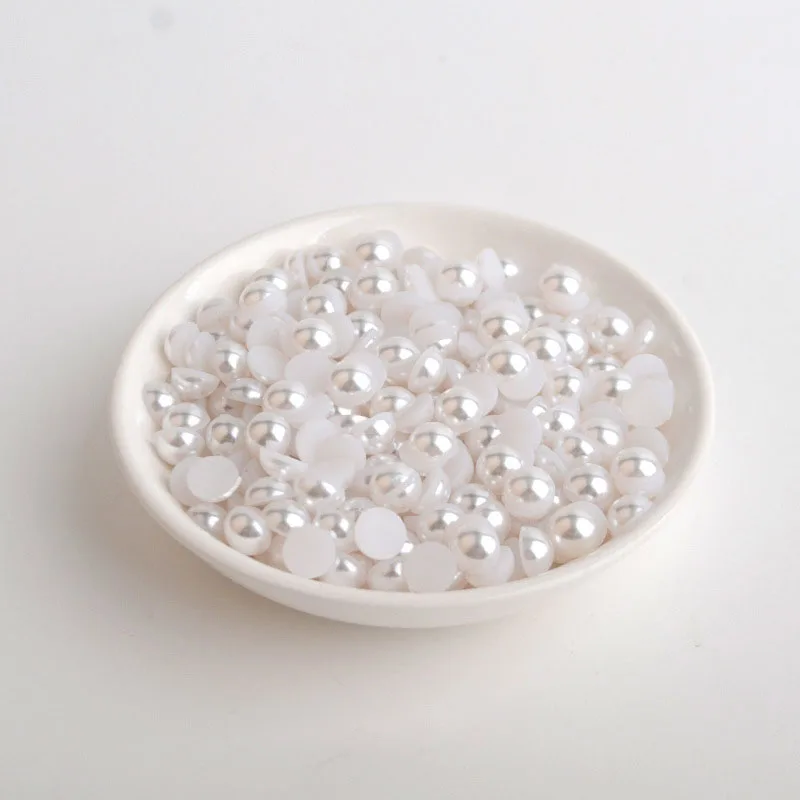 Lan Guang Wholesale 1.5-25mm ABS Plastic Flatback Pearls in Bulk Plastic Half Round Loose Pearl For Decoration Nail Art