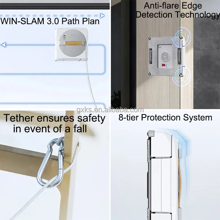 Автоматический W1 Pro двухсторонний беспроводной электрический Wifi очиститель робот пылесос окна с приложением дистанционного управления