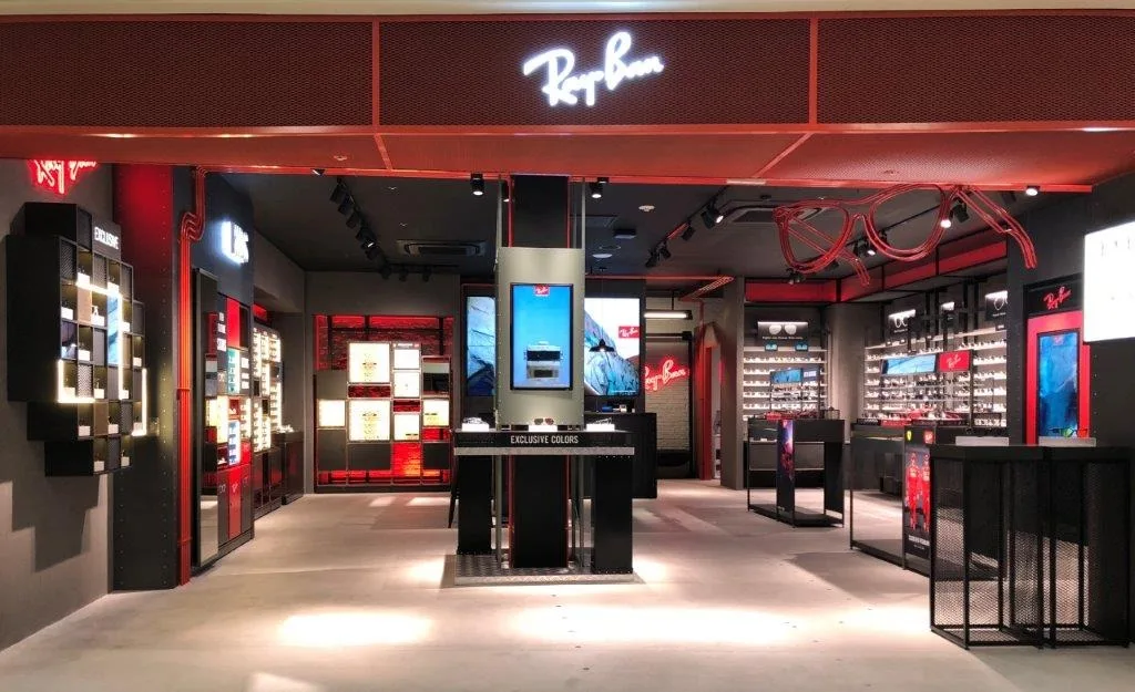 Rayban Sunglasses Store Wall Display Cabinet Of Optical Shop Interior Display Showcase Decoration