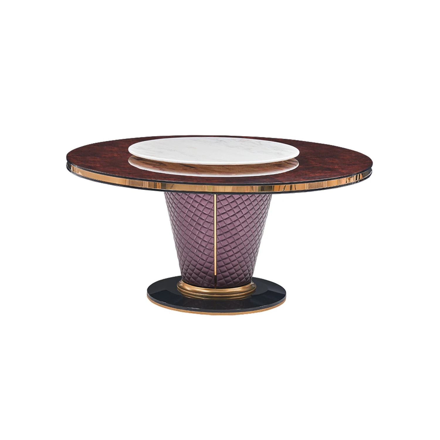 Luxury modern high grade round dining room table and chairs set