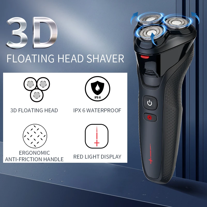 Men Barber Long Lasting 3D Floating For Cordless Beard Razor For Teenager Boys Mustache Face Clean Shave