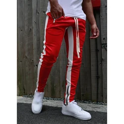 Wholesale Custom 7 Color Striped Sweatpants Joggers Slim Fitness Trousers Men Casual Cargo Long Track Pants