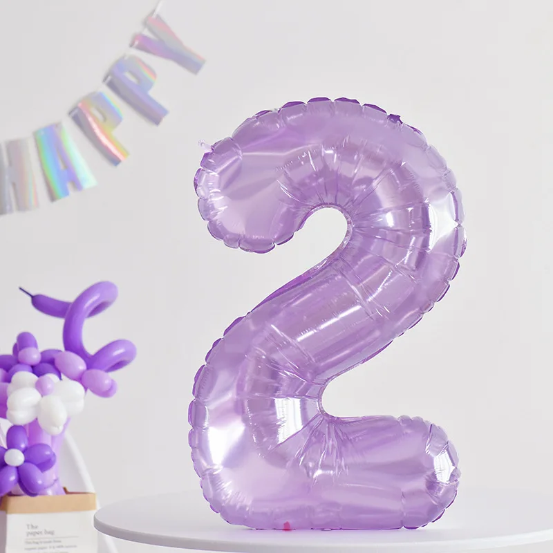 Princess Girl Birthday Party Wedding Decorations Anniversary Decor 32inch Purple Number Foil Balloons Figure Helium Balloon
