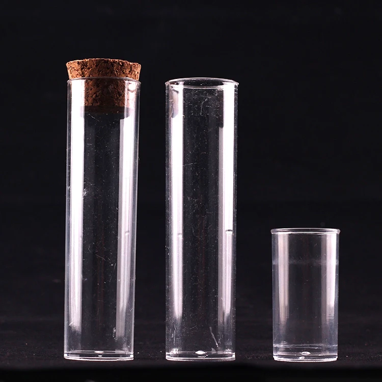 
Eco-Friendly Corked plastic flat bottom test tube 