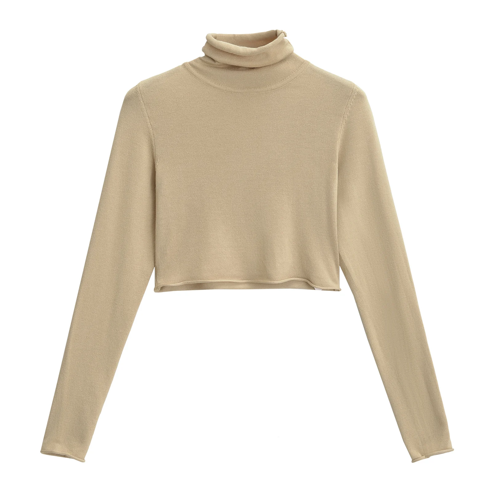 2 colorway long sleeve turtleneck collar solid color knitted casual fashion pullover sweater for women