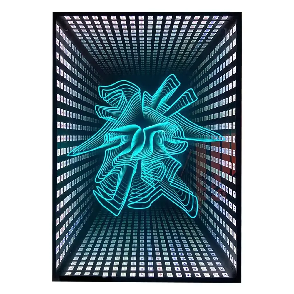 Custom 3D Infinity Mirror Neon multilayer Magic mirror logo LED Abyss Mirror