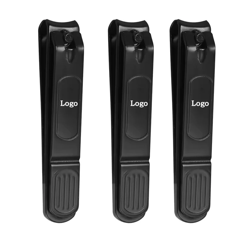 Professional wholesale Nail care tool black stainless steel nail clipper sharp nail cutter for Fingers and Toes