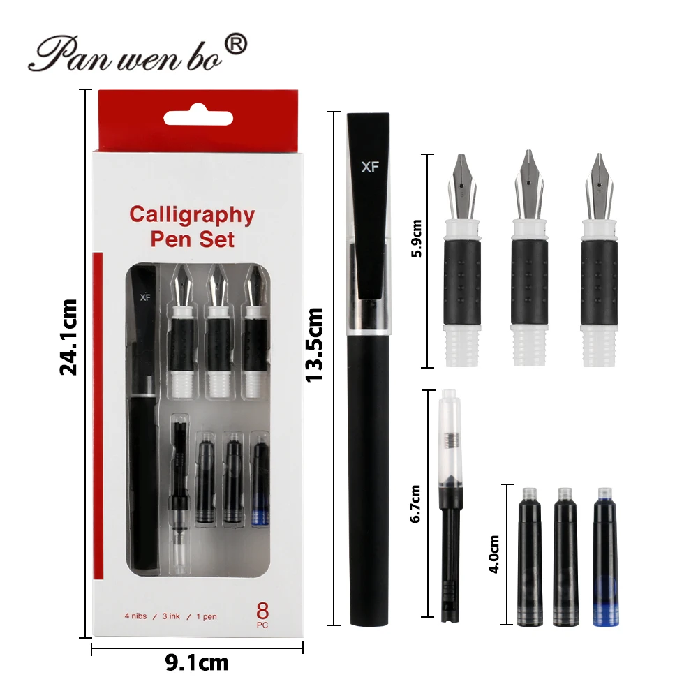 Panwenbo Professional 8pcs Calligraphy Kits With Pens Wholesale Calligraphy Pen With Ink Tank For Art Supplies