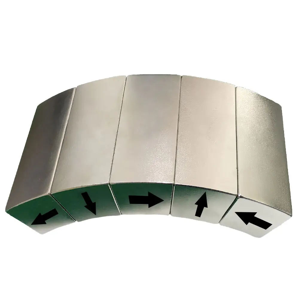 Strong Permanent Magnetic Materials Rare Earth Ndfeb Magnets Arc Curved Sector Neodymium Magnet  Hallbach Array Magnet