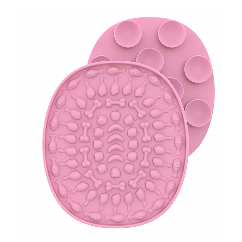 NINE BLOOM Dog slow feeder dog licking cushion with suction food grade silicone dog bath peanut butter lick cushion