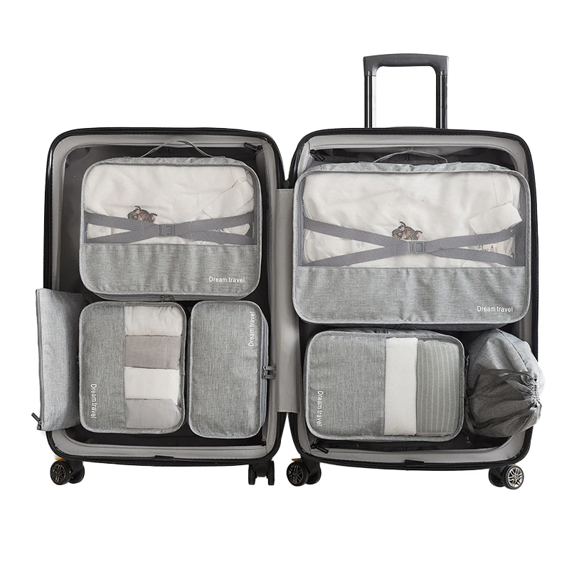 OEM/ODM 7set Travel Organizer Packing Cubes Lightweight High Quality Luggage Travel Bag Set Waterproof Travel Storage Bags Set