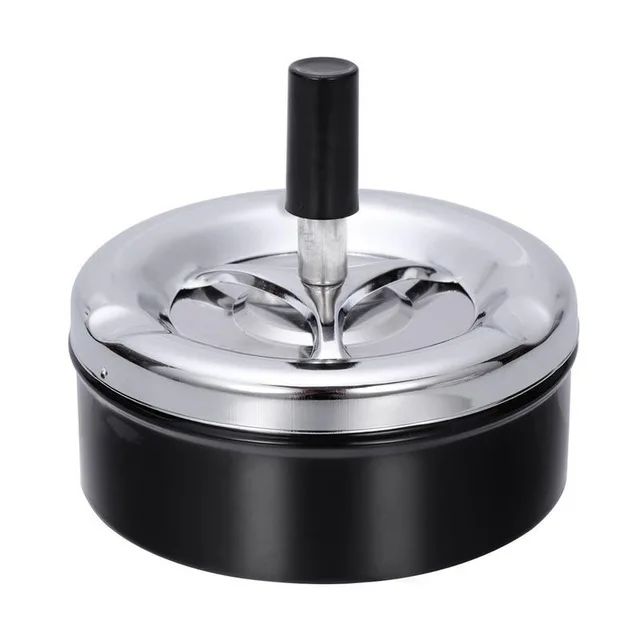 SPRAY BLACK BASE HOLDER METAL SPINNING ASHTRAY SW200509