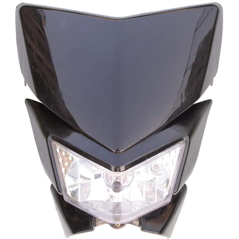 GOOFIT H4 black headlight lampshade with front fairing 12V 35W Replacement For motorcycle